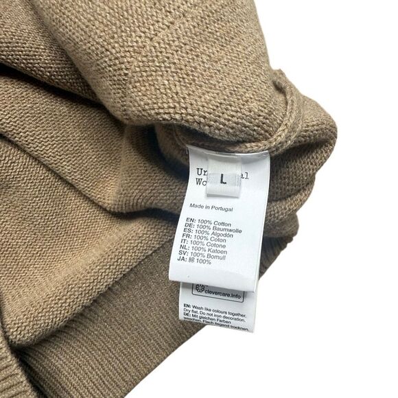 Universal Works Pocket David Cardigan Knit Cotton Sand Tan Large - Picture 4 of 6